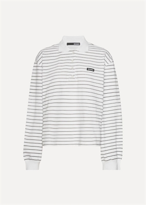 Pique longsleeve polo bluse Egret Comb. ROTATE 